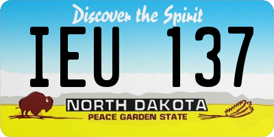 ND license plate IEU137