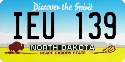 ND license plate IEU139