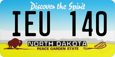 ND license plate IEU140
