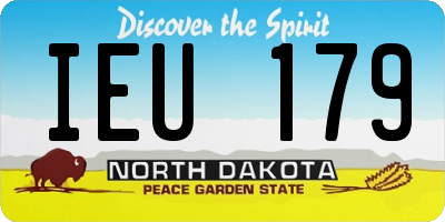 ND license plate IEU179