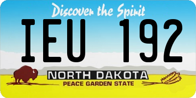 ND license plate IEU192