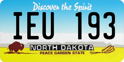 ND license plate IEU193