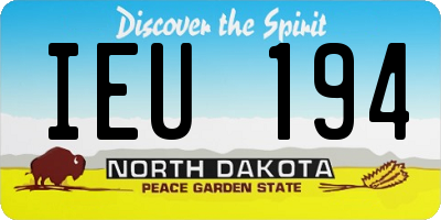 ND license plate IEU194