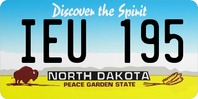 ND license plate IEU195