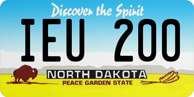 ND license plate IEU200