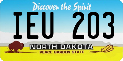 ND license plate IEU203