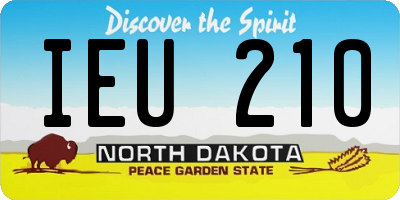 ND license plate IEU210