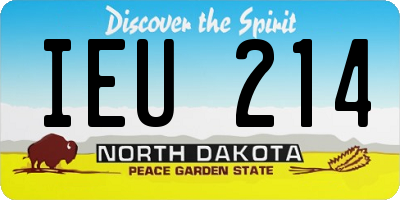 ND license plate IEU214