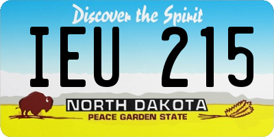 ND license plate IEU215