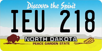 ND license plate IEU218