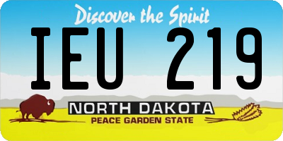 ND license plate IEU219