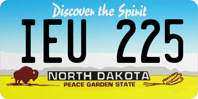 ND license plate IEU225