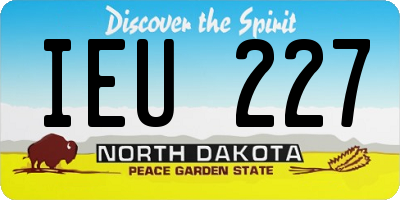 ND license plate IEU227