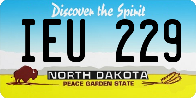 ND license plate IEU229