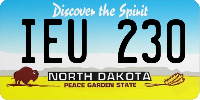 ND license plate IEU230