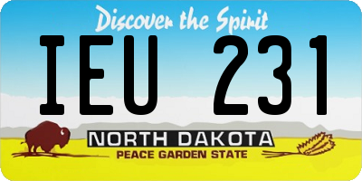 ND license plate IEU231