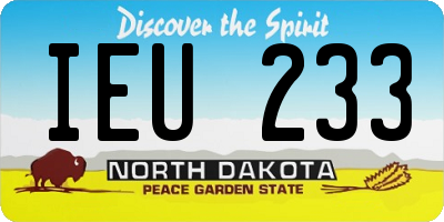 ND license plate IEU233