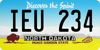 ND license plate IEU234