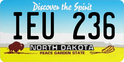 ND license plate IEU236