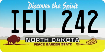 ND license plate IEU242