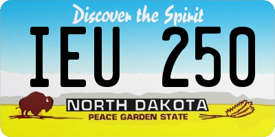ND license plate IEU250