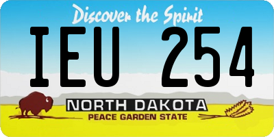 ND license plate IEU254
