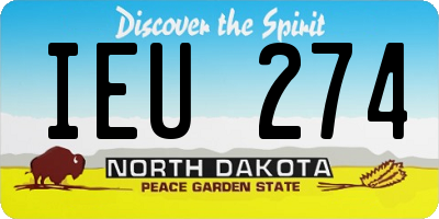 ND license plate IEU274