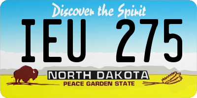 ND license plate IEU275