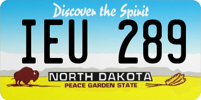ND license plate IEU289