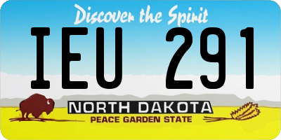 ND license plate IEU291