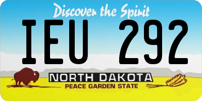 ND license plate IEU292