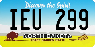 ND license plate IEU299
