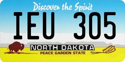 ND license plate IEU305