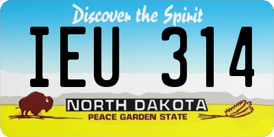 ND license plate IEU314