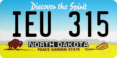ND license plate IEU315
