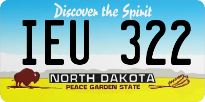 ND license plate IEU322