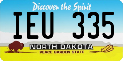 ND license plate IEU335