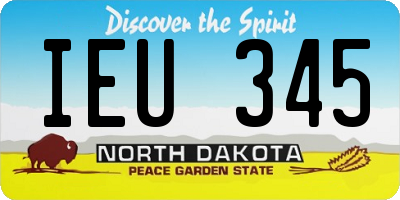 ND license plate IEU345
