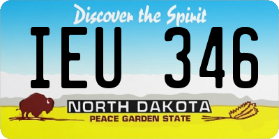 ND license plate IEU346