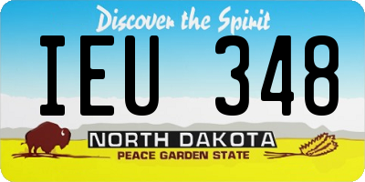 ND license plate IEU348