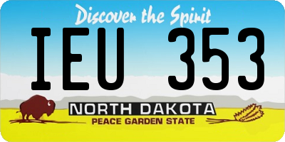 ND license plate IEU353