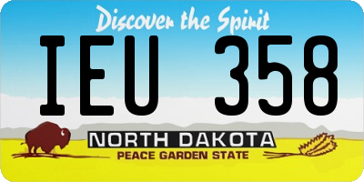 ND license plate IEU358