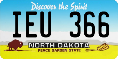 ND license plate IEU366