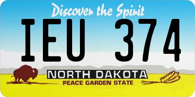ND license plate IEU374