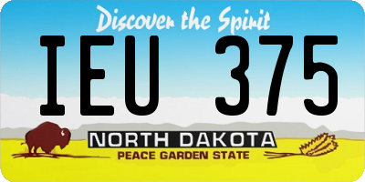 ND license plate IEU375