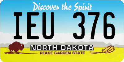 ND license plate IEU376