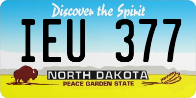 ND license plate IEU377