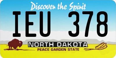 ND license plate IEU378