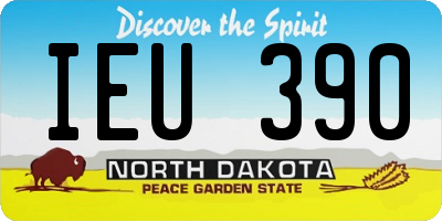 ND license plate IEU390