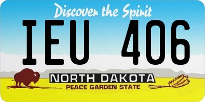 ND license plate IEU406